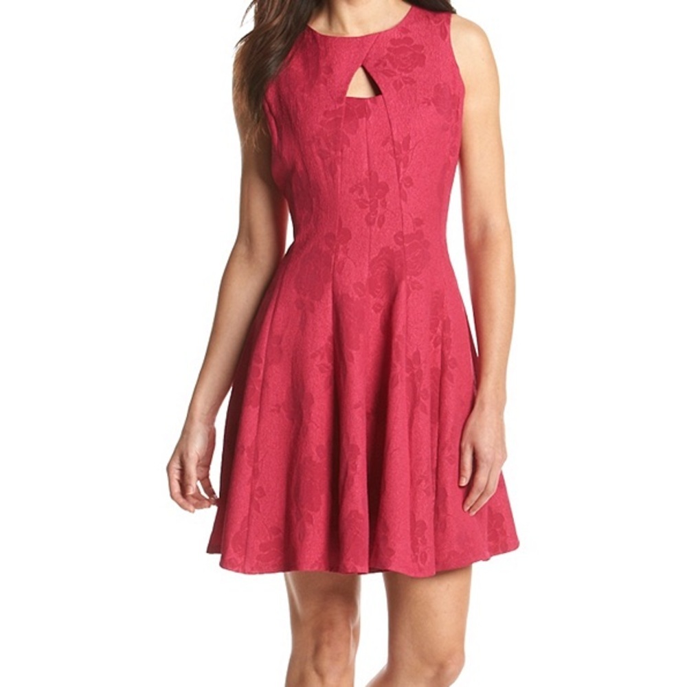 Pink Embossed Jacquard Dress - Picture 2 of 4